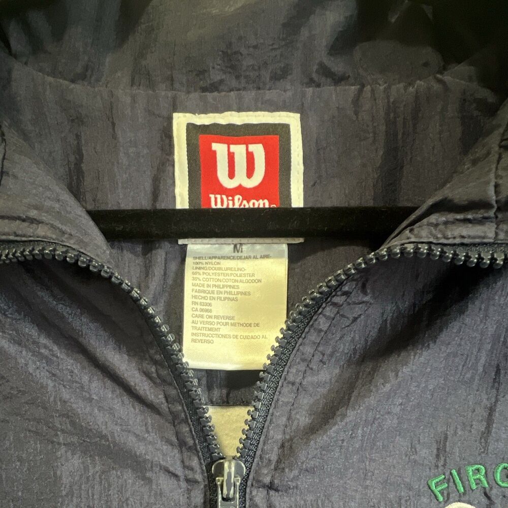 Wilson Fircrest Tennis Club Colorblock Full Zip Windbreaker Jacket Men's M VTG - Picture 4 of 7